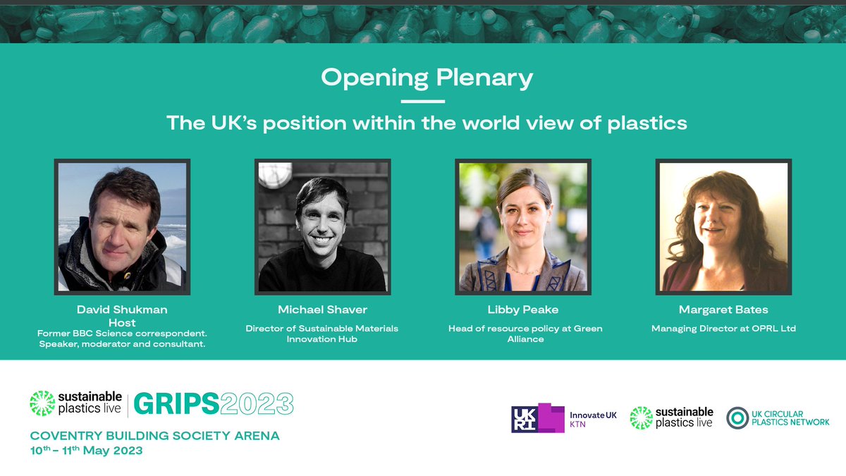 Materials at Innovate UK Business Connect (@iuk_materials) on Twitter photo We are delighted to announce our opening plenary speakers for GRIPS 2023:
<a href="/DavidShukman/">David Shukman</a> Science correspondent, <a href="/BBC/">BBC</a>
Michael Shaver, University of Manchester
Libby Peake, Green Alliance
Margaret Bates, <a href="/OPRL/">OPRL Ltd</a>
>Register: bit.ly/3lxNBXT
<a href="/OfficialUoM/">The University of Manchester</a> <a href="/GreenAllianceUK/">Green Alliance</a> We are delighted to announce our opening plenary speakers for GRIPS 2023:
<a href="/DavidShukman/">David Shukman</a> Science correspondent, <a href="/BBC/">BBC</a>
Michael Shaver, University of Manchester
Libby Peake, Green Alliance
Margaret Bates, <a href="/OPRL/">OPRL Ltd</a>
>Register: bit.ly/3lxNBXT
<a href="/OfficialUoM/">The University of Manchester</a> <a href="/GreenAllianceUK/">Green Alliance</a>