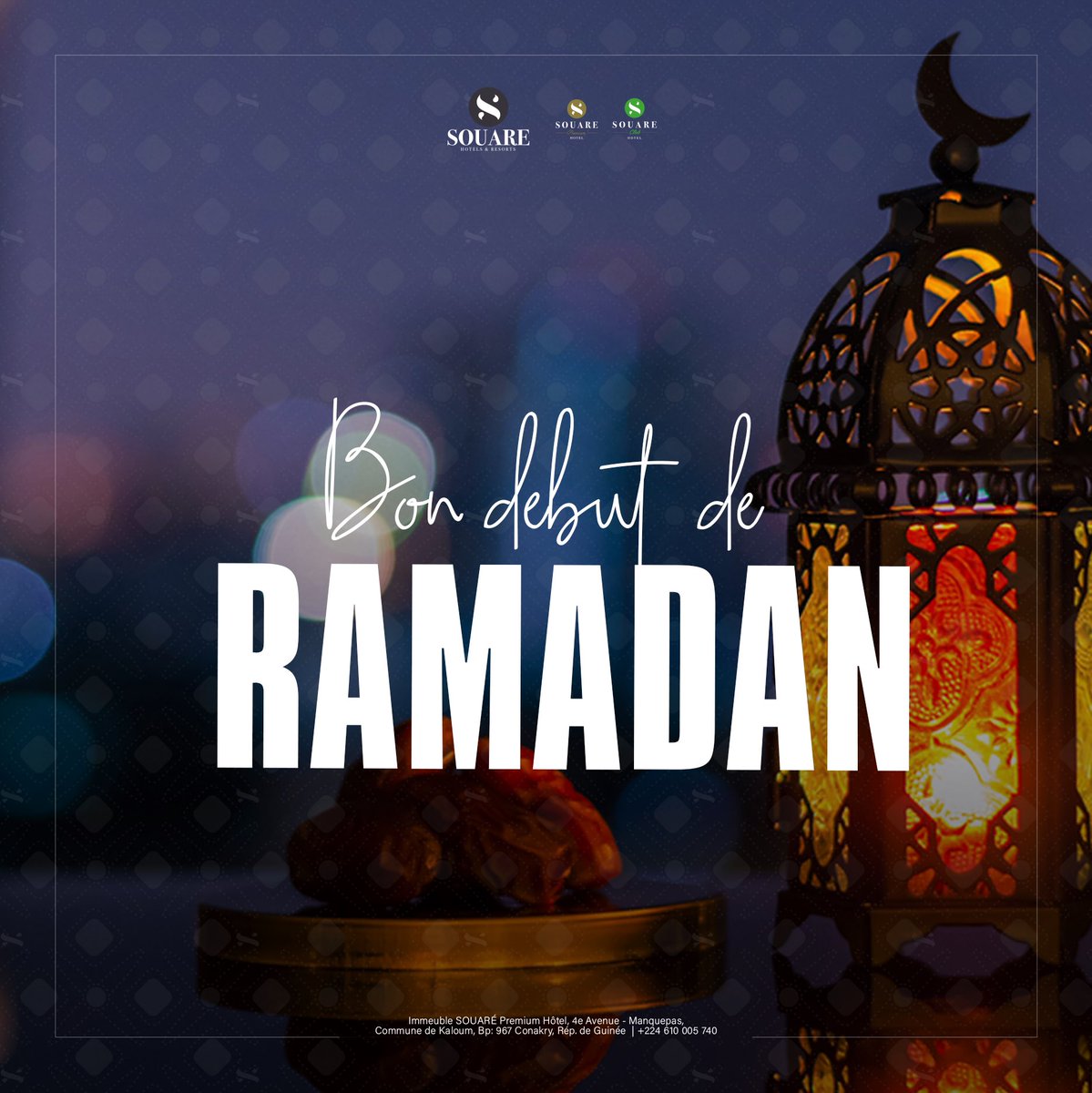 SouarePremium's tweet photo. #RamadanKareem
En notre compagnie, nous vous souhaitons un bon début du mois Saint de 𝗥𝗔𝗠𝗔𝗗𝗔𝗡 à vous et vos différentes familles 🌙🕌
⇨ https://t.co/eMsjWB7oc3
#SouareClubHotel🏔
#SouarePremiumHôtel✨ https://t.co/BuyNEFNotI