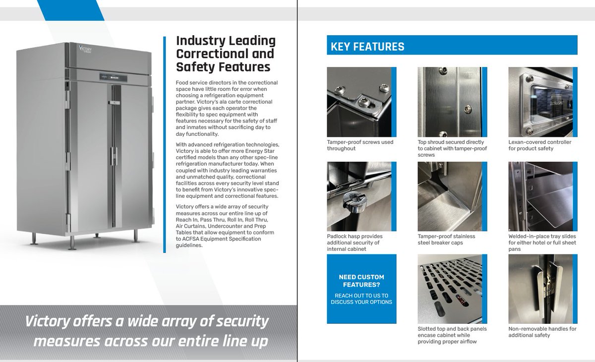 Victory_Ref_USA's tweet image. Victory offers a wide array of security measures with the Correctional Package. Contact your sales rep to learn more ➡️ow.ly/Tfa350NmG5z

#VictoryRefrigeration #correctionalpackage #aligroupfs