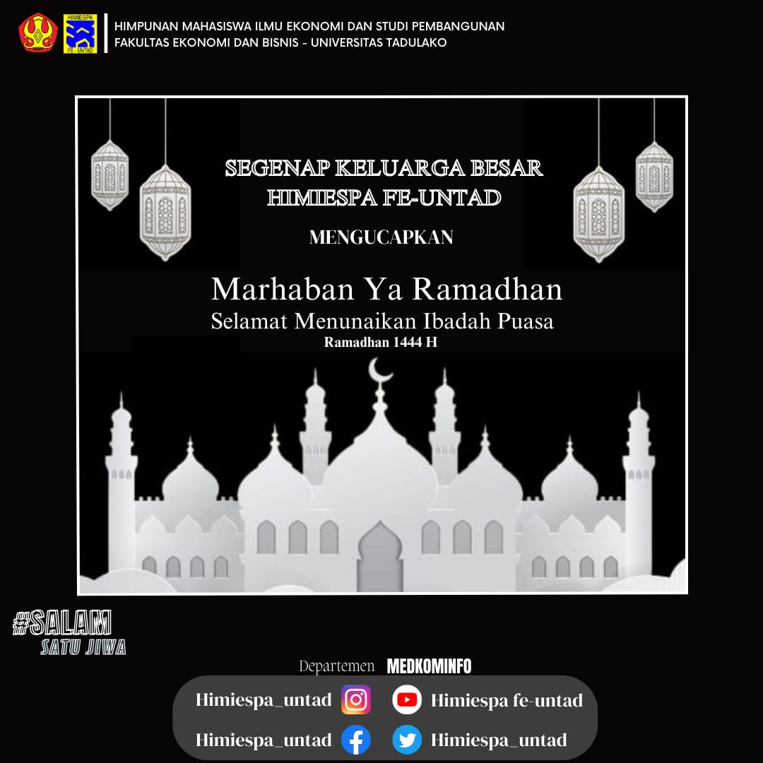 [ Marhaban ya Ramadhan ]

Selembut embun di pagi hari, tengadah tangan sepuluh jari, ucapkan salah setulus hati, mari kita bersama berbenah diri, di bulan Ramadan yang suci. Marhaban ya Ramadan. Selamat menunaikan ibadah puasa 1444 H. 

__________________________________