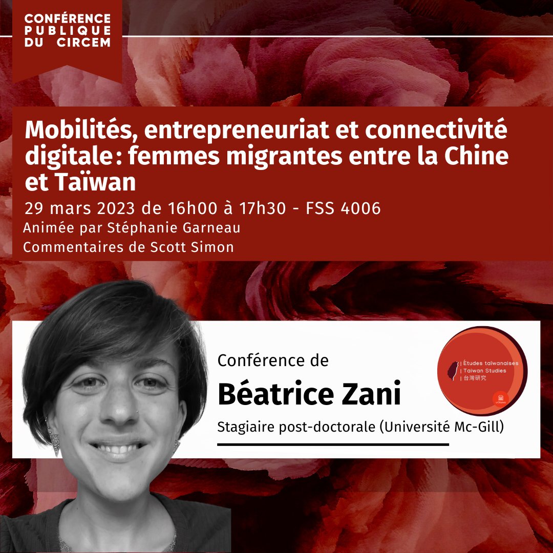 #ethnographie #femmes #Chine #Taïwan 
❓Que cache un soutien-gorge orange Made-in-China, traversant le détroit et arrivant à Taïwan?
👉Rendez-vous à la Conférence publique de Béatrice Zani pour en savoir plus!
📅Le mercredi 29 mars, de 16h00 à 17h30 (FSS 4006)