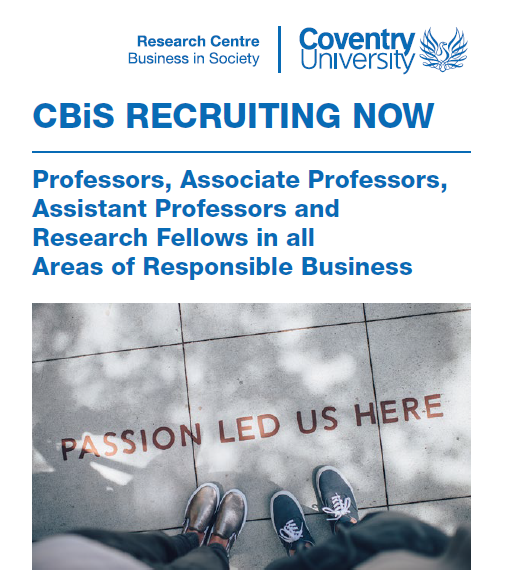 CBiS_CovUni's tweet photo. We're looking for academics to join our team of researchers. Find out more about the Assistant Professor vacancies in @CBiS_CovUni here: https://t.co/It5tTopsq1 #academicjobs #responsiblebusiness https://t.co/JslFDfbJYe