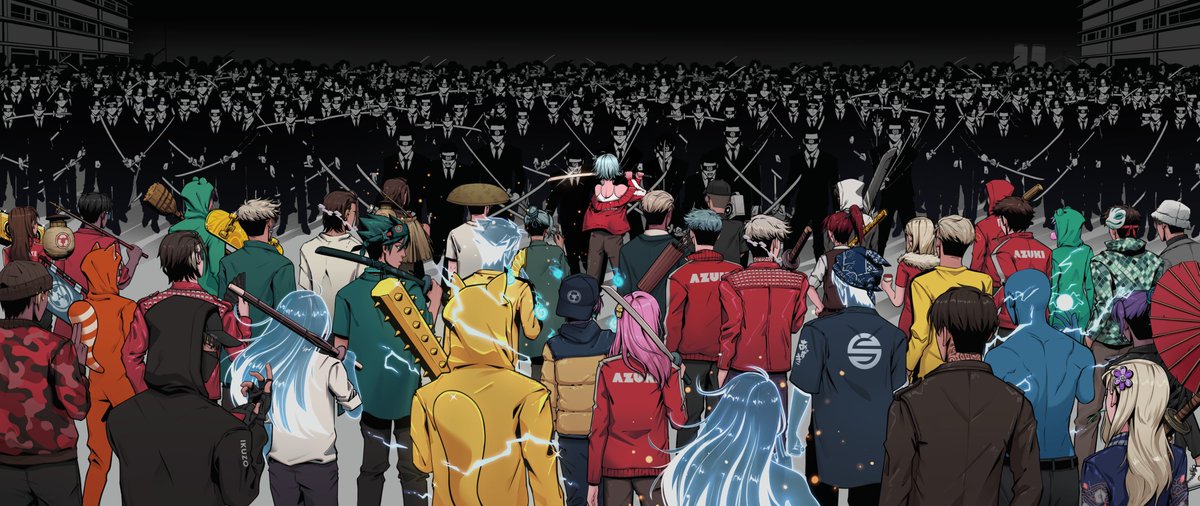 A very special commission for <a href="/WombatGod/">J</a> 

"Protect The Garden"

Many of us remember the overwhelming FUD in May 2022 and how it impacted many of us. At the same time, it strengthened the community even more. Many people stood up to protect <a href="/Azuki/">Azuki</a>. This artwork is for them 🙏💖⛩️