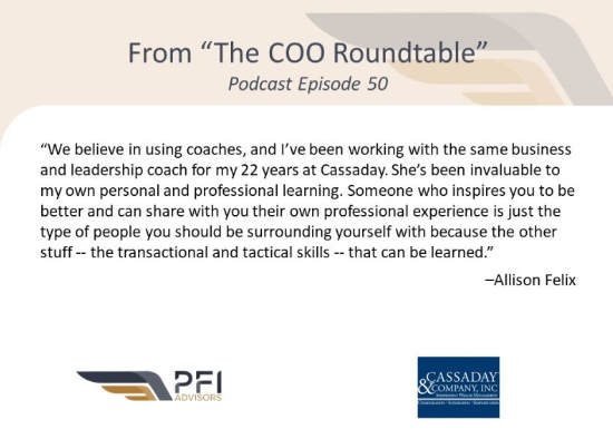 During Episode 50 of #TheCOORoundtable, Scott Brown of Pinnacle Associates described how he approaches goal setting for the firm. You can listen to the entire interview here: pfiadvisors.com/the-coo-roundt…