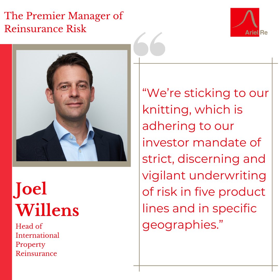 Ariel_Re_'s tweet photo. @Ariel_Re_'s Joel Willens, Head of International Property, recently spoke to @insurance_day regarding what lies ahead for Ariel Re since its recent capital injection.
To read the full article, click here: https://t.co/Kwh1dqtVf2
#reinsurance #propertycatastrophe #interview https://t.co/Oib9BxqP5l