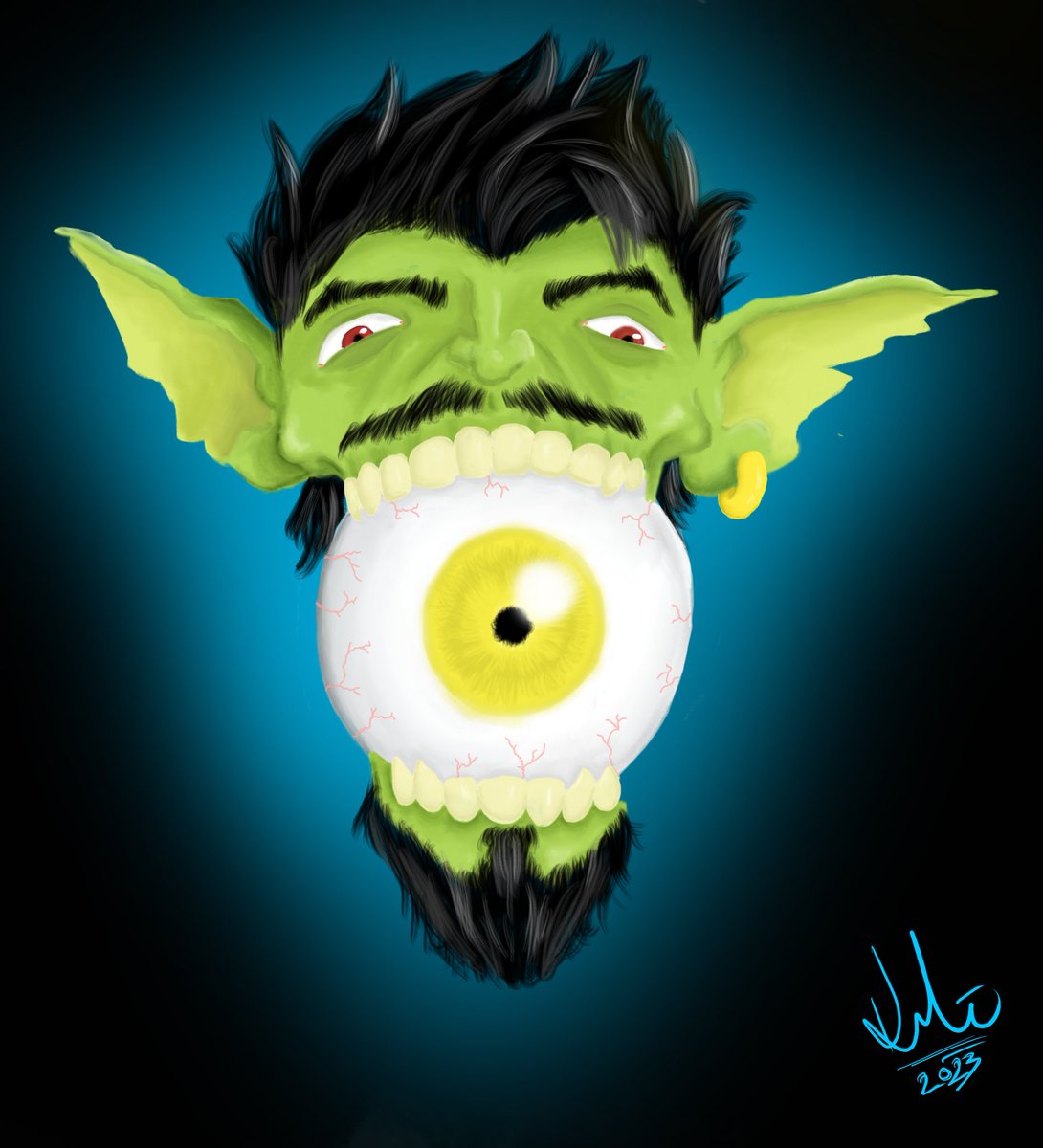 Rhododactylus's tweet photo. I'm starting to really enjoy #digitalpainting. This time I went with my own design and I can tell there's some progress! https://t.co/Ikyc7JnCdo