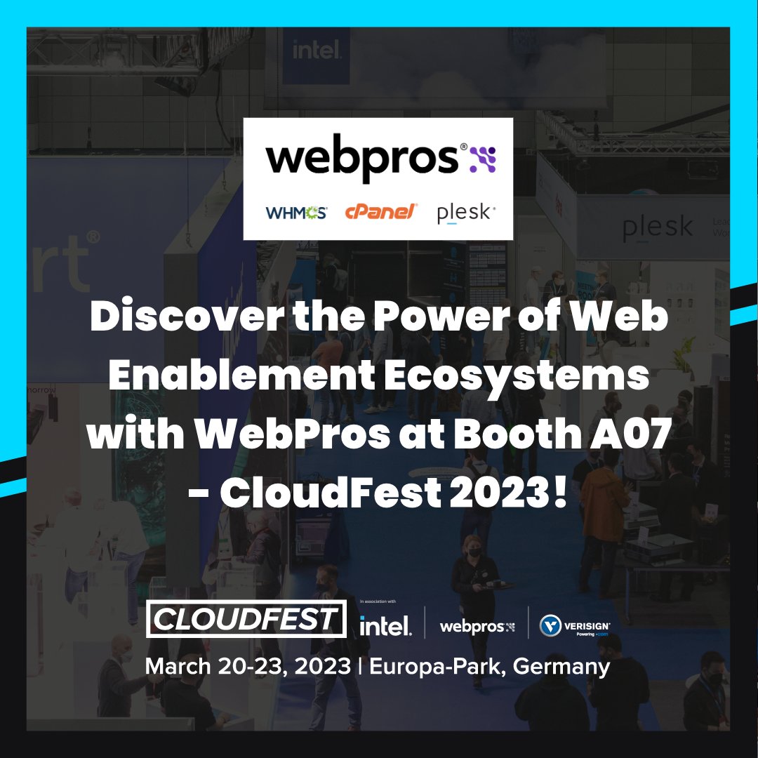 cloudfest's tweet image. Visit WebPros at booth A07 to learn how they can help you build, operate, and grow your online presence! 🌐

And don&apos;t forget to enter their giveaway for a chance to win an Apple Watch Series 8!⌚ #CloudFest #WebPros #BoothA07
