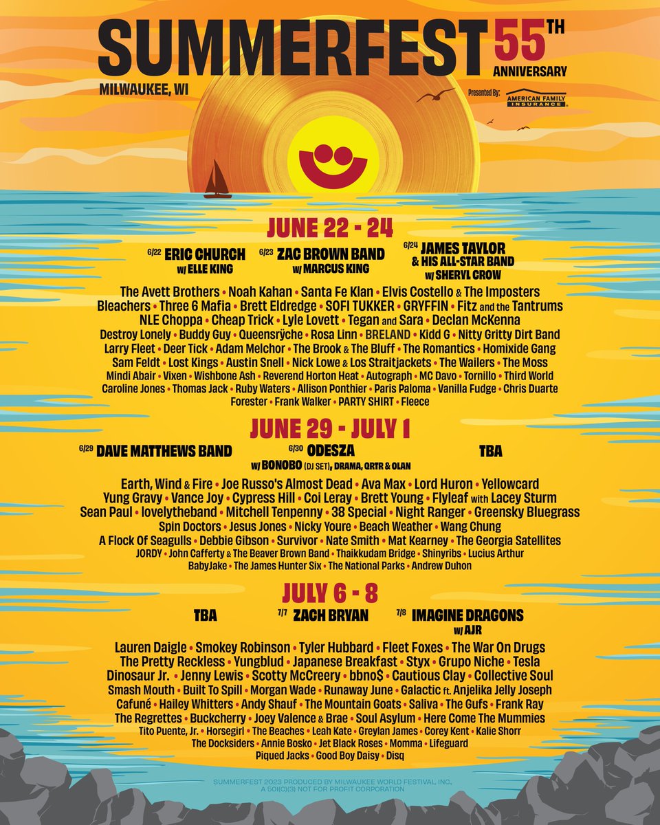 Yellowcard's tweet photo. Milwaukee! We're stoked to be playing @Summerfest this year. Tickets on sale now 🤘#summerfest 
https://t.co/Q6T5A0FFhu https://t.co/xVTdpB4VvG