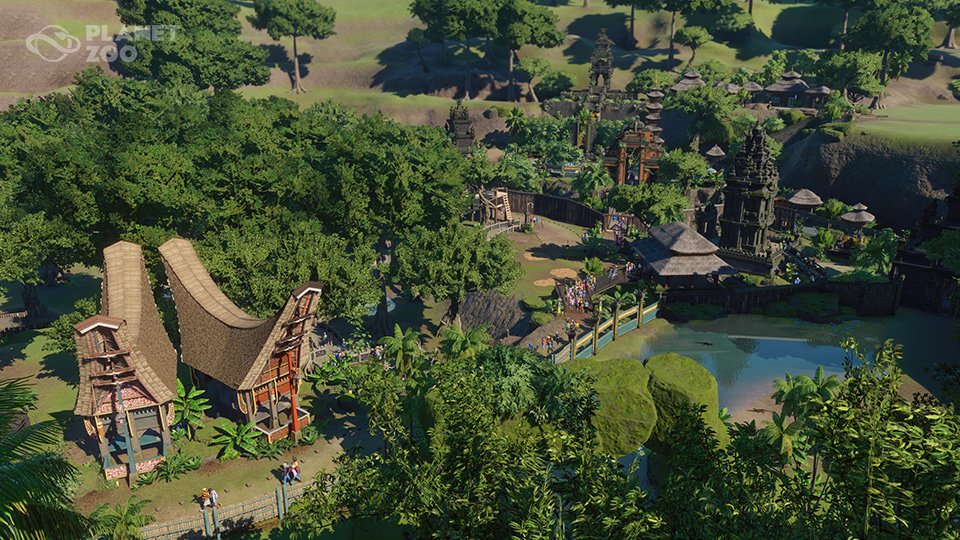 Wikz12's tweet photo. I'm in love with these pictures. God damn. Those pieces and roofs are everything. @PlanetZooGame #planetzoo #tropicalpack https://t.co/r8D1zGndTq