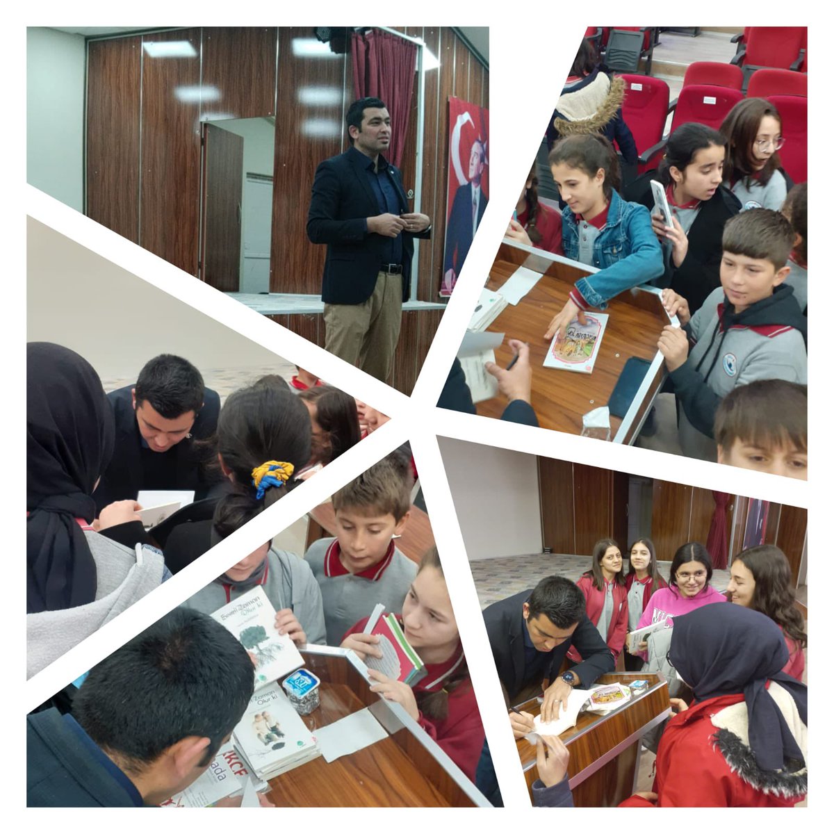 pazarlaroo's tweet photo. "Kitabımı Okuyorum, Yazarını Tanıyorum" projesi kapsamında bu ayki yazarımız Hasan BAŞDEMİR'di. Yazarımız bizi kırmayıp Öğrenci ve velilerimizle buluştu.Yazarımıza teşekkür ediyoruz.📚@TC_Pazarlar @PazarlarMEM @BasyigitHasann @kutahyamem https://t.co/5AVo3d5bci