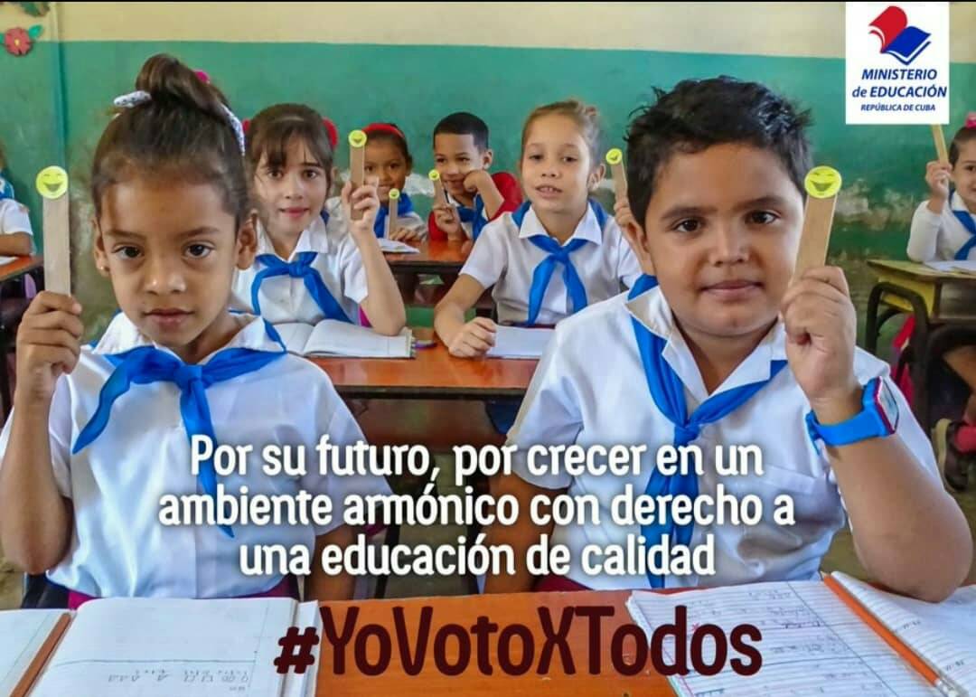 Para que los niños tengan escuelas, maestros y reciban una educación de calidad que los prepare para la vida, #YoVotoXTodos #EducadoresCamagueyanos #CubaMined <a href="/escuredo_mercy/">María Mercedes Escuredo Olazabal</a> <a href="/elsa_ena/">Ena Elsa Velázquez Cobiella</a> @JorgeLuisPerd20 <a href="/CeliaGretel/">Gretel Moya Trobajo</a>