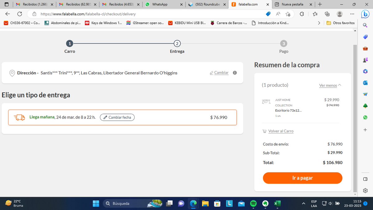 Puras promesas <a href="/FalabellaAyuda/">Falabella Ayuda CL</a> , aún siguen cobrando el transporte de productos como si los llevaran en un Ferrari, te sale costo 0 pero al momento de pagar pegan el sablazo.