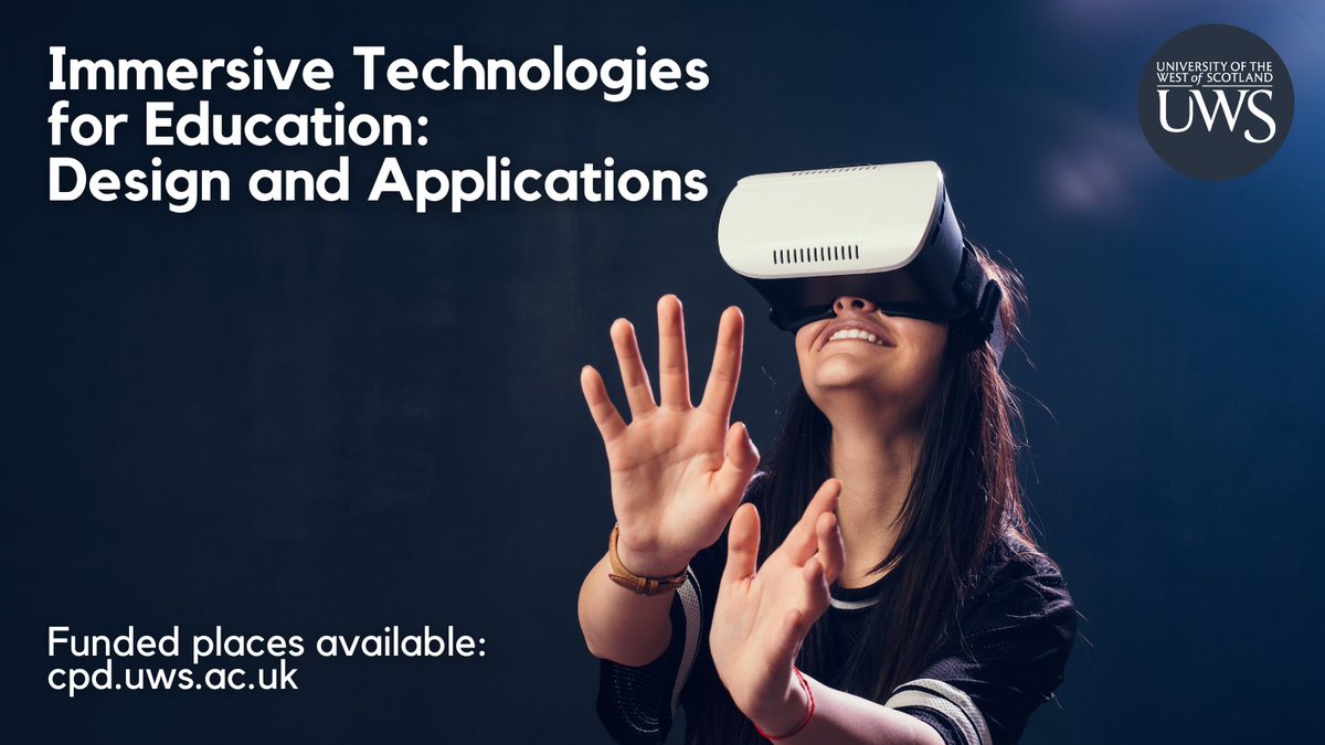 UWS_CPD's tweet photo. Are you an educator looking to integrate VR/AR/MR technologies into your classroom teaching 👨🏾‍💻?

Our Immersive Technologies for Education short course is launching in May 2023, and we have fully funded places available: https://t.co/mSbZkvtsrR

#HigherEducation #FurtherEducation https://t.co/NZ2l95AuRn