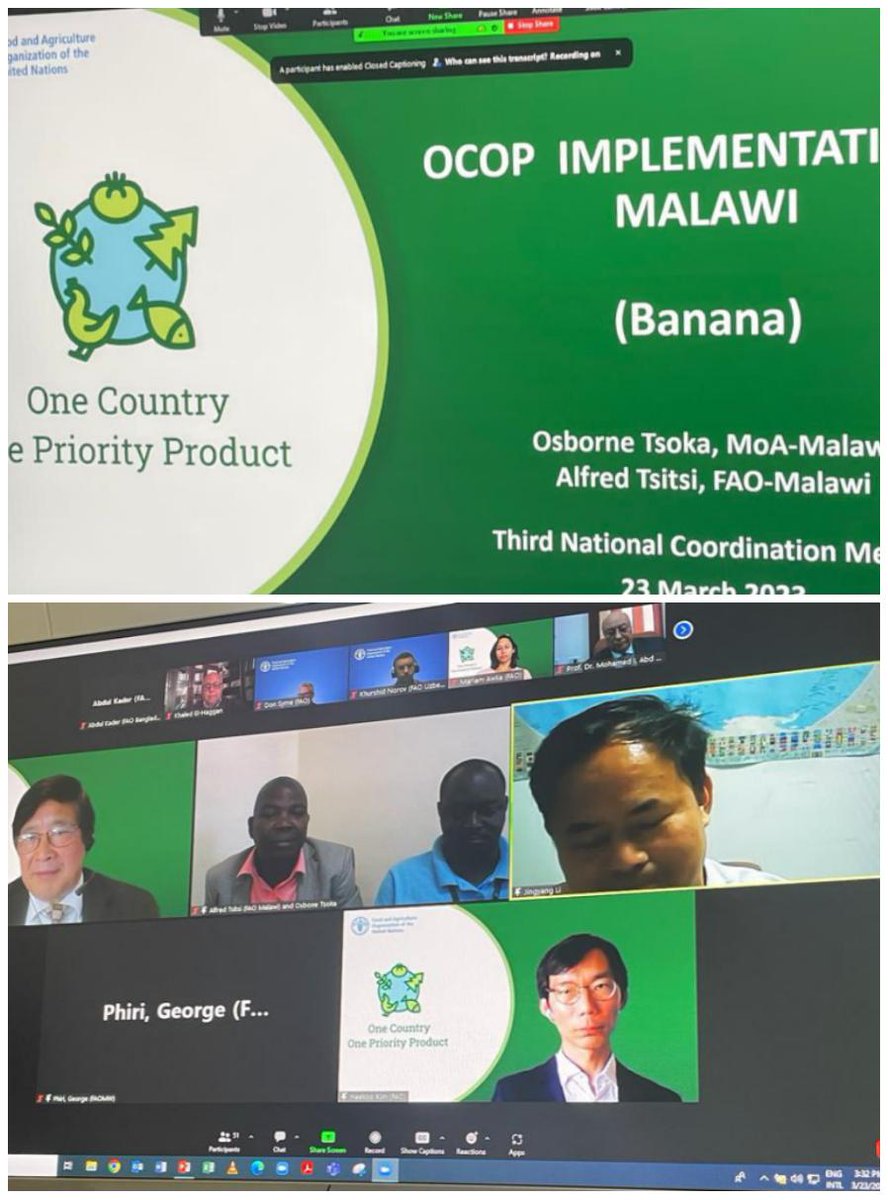 Malawi's participating in the third coordination meeting for implementation of the @FAO #OneCountryOnePriorityProduct initiative in demonstration countries.

#OCOP for #BetterProduction

 #banana