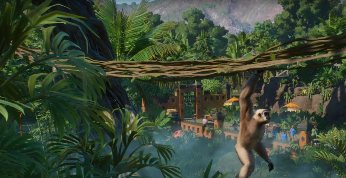 Wikz12's tweet photo. I'm in love with these pictures. God damn. Those pieces and roofs are everything. @PlanetZooGame #planetzoo #tropicalpack https://t.co/r8D1zGndTq