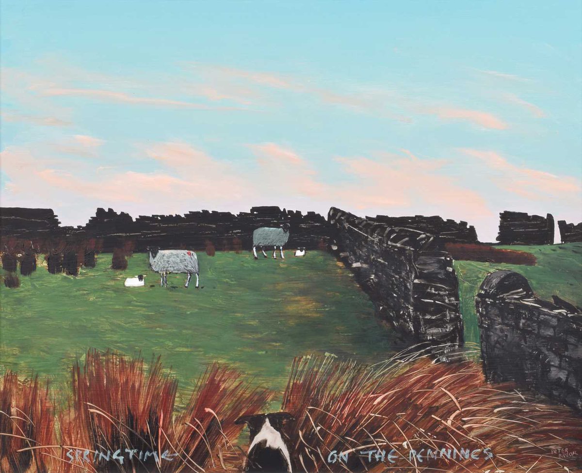 SOLD for £4,500 - Peter Brook (British 1927-2009), "Springtime on the Pennines" signed and titled, oil on board #auctionresults #northernart #nantwich #cheshire #manchester #peterbrook