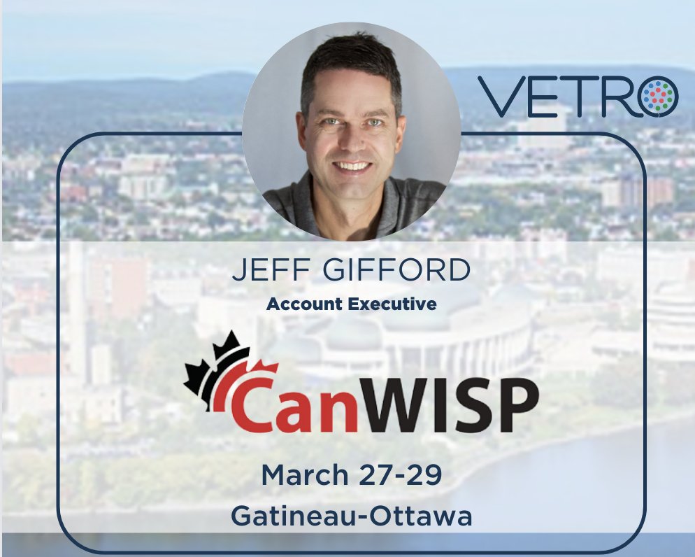 vetrofibermap's tweet photo. It's CanWISP's 10th annual Conference -- so Jeff Gifford, VETRO Account Executive, just had to go! 
Who else will be in beautiful Gatineau-Ottawa next week? Lets meet up!

#CanWISP2023 https://t.co/IrgYGG7NX9