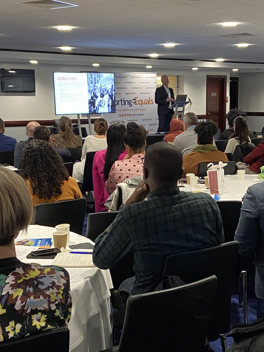 SportingEquals's tweet photo. Our Race Equality Event is well under way with speakers such as @ArunSKang &amp; Basketball England CEO Stewart Kellett already on stage. We have looked at the great progress made in the Race Representation Index. Still to come is @tphollingsworth CEO of @Sport_England and many more! https://t.co/WMrt1BWgGl
