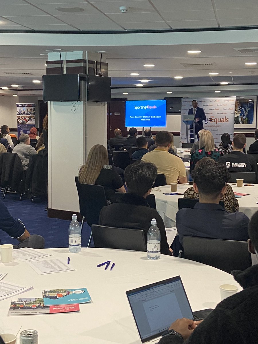 SportingEquals's tweet photo. Our Race Equality Event is well under way with speakers such as @ArunSKang &amp; Basketball England CEO Stewart Kellett already on stage. We have looked at the great progress made in the Race Representation Index. Still to come is @tphollingsworth CEO of @Sport_England and many more! https://t.co/WMrt1BWgGl