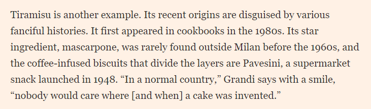 quantian1's tweet photo. Italian cuisine was invented almost from whole cloth by Americans during the postwar period, and in some cases (eg, parmesan from Wisconsin) are more "authentic" than the current DOP Italian counterparts https://t.co/O65QzcVSdg https://t.co/bhVl5wCvLF