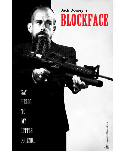 Chamath Palihapitiya's burner (parody) on Twitter "Block SQ shares