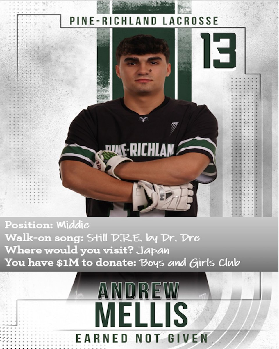 PineRichlandLax's tweet photo. This weeks Senior Highlight is Andrew Mellis. #prlax #wearepr https://t.co/8cJ0izVLpb