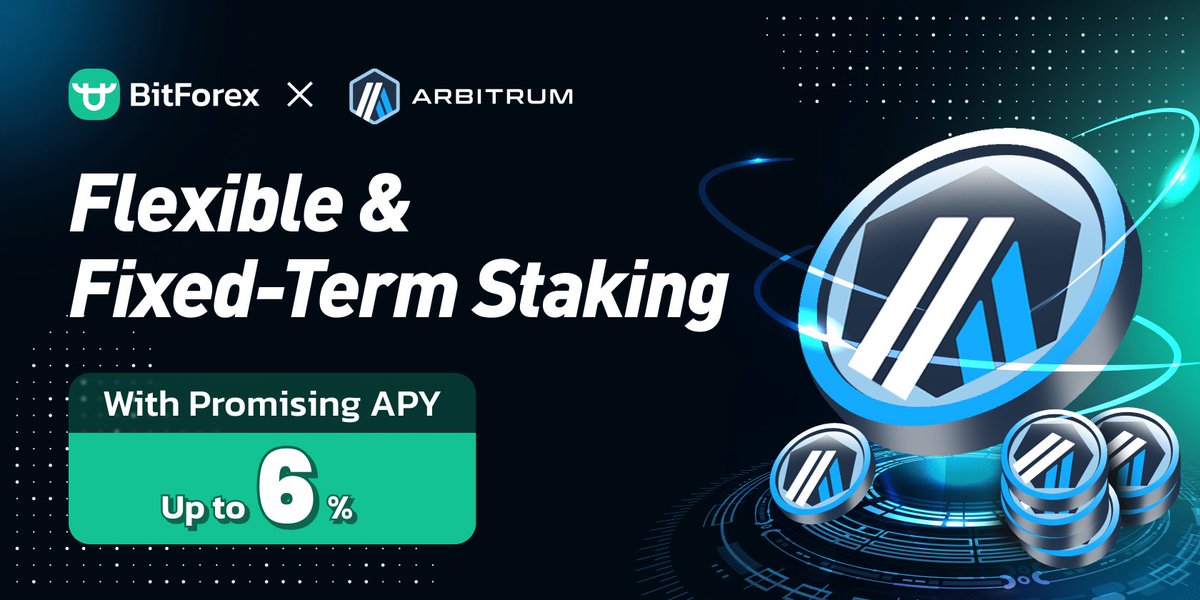 bitforexcom's tweet photo. BitForex✖️ @arbitrum
Stake $ARB on BitForex Earn - Getting up to 6% APY!
👉Stake now: https://t.co/IcDZHLBf3M
#BitForex #BitForexEarn #ARB https://t.co/yFX7Gogc2H