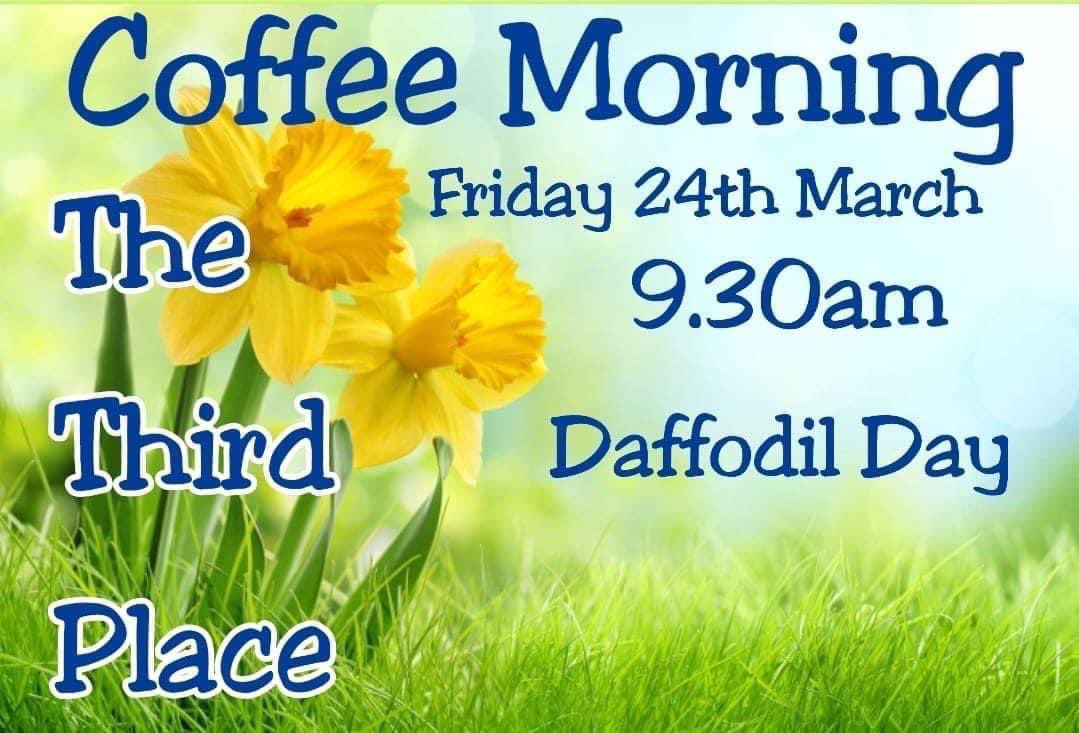 AshVillGroup's tweet photo. Coffee morning in aid of Daffodil day in the Third place Raharney Friday 24th March all welcome please come and support 🌼 https://t.co/lzZSCiVjHk