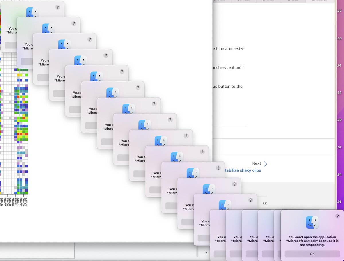 cfrohmaier's tweet photo. Is there anything more annoying than Microsoft Outlook?
I can't even click "OK", so alerts are just building up in the bottom right of my screen. https://t.co/JtCGGhQI4m