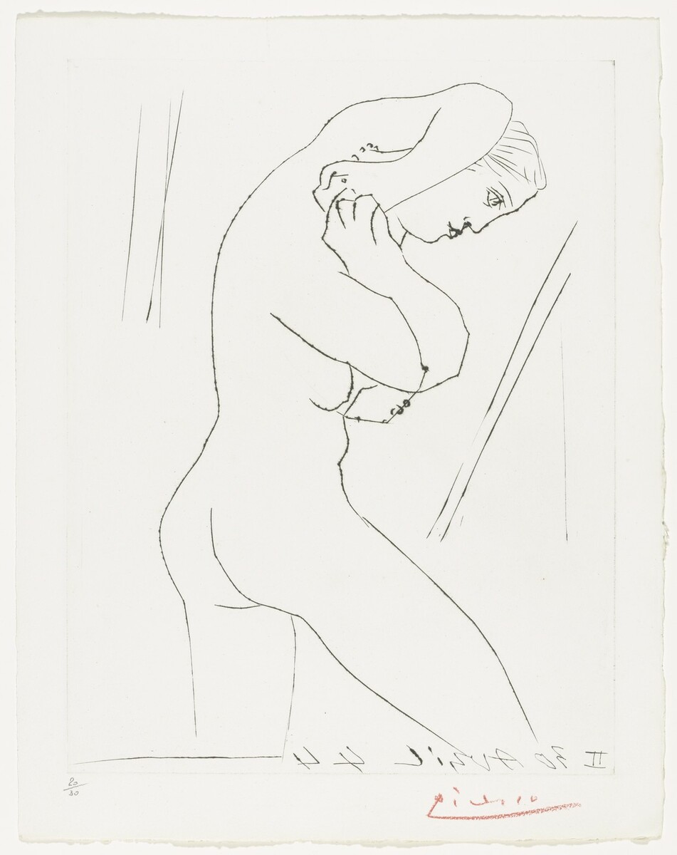pablocubist's tweet photo. Pablo Picasso, Nude with Necklace (portfolio, plate II) from Six Contes Fantastiques, 1944-1953 #pablopicasso #museumarchive https://t.co/IbHNX3N3NA https://t.co/MaMgFElzwF