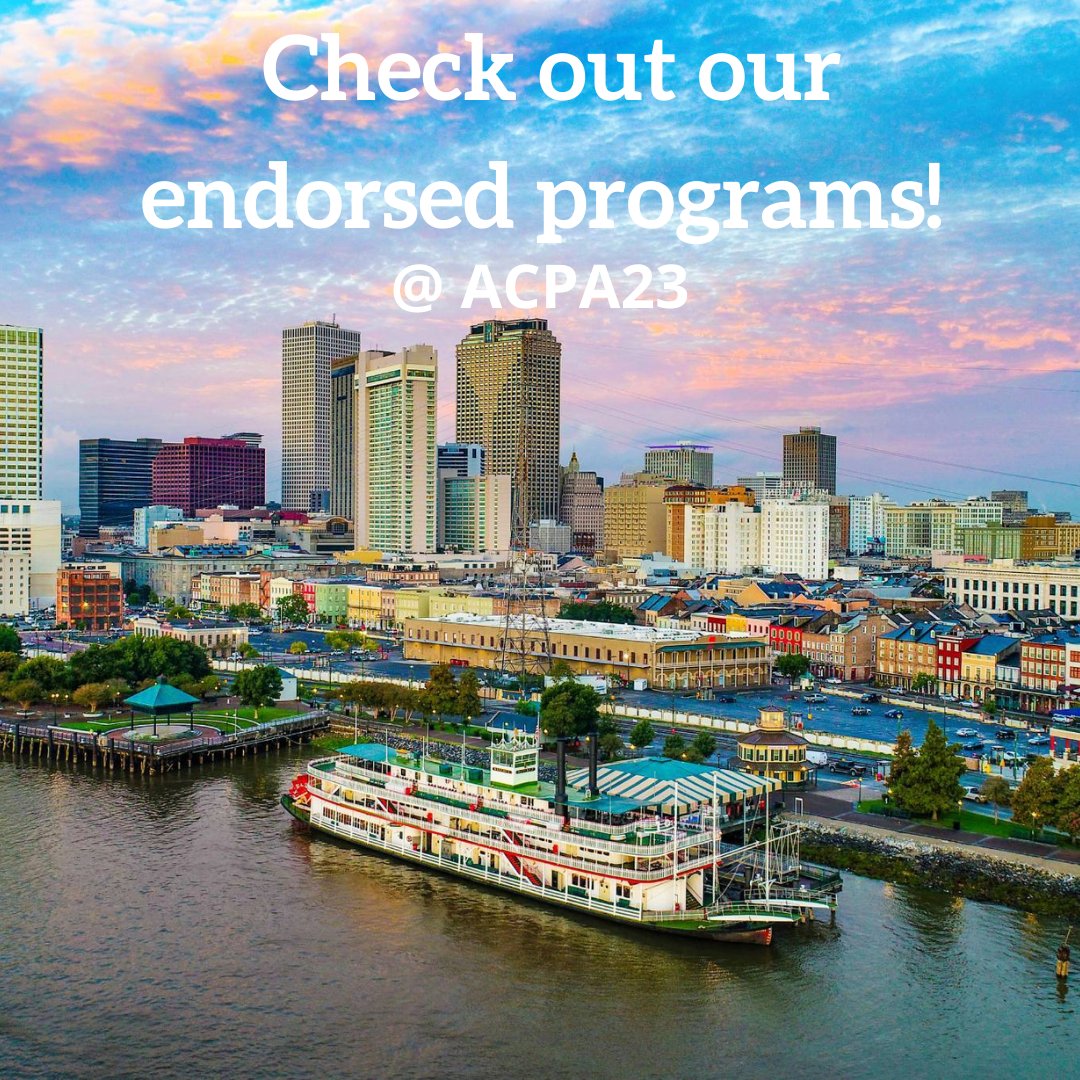 Make sure to check out the CGPSA endorsed programs at #ACPA23!