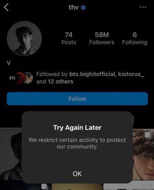 @gcfinntokyo @instagram Hello @instagram, we are currently cannot follow @/thv on Instagram due to restrict for no reason. Please kindly check about this and fix it ASAP! Thank you so much 🙏🏻

PLEASE FIX IT ASAP!