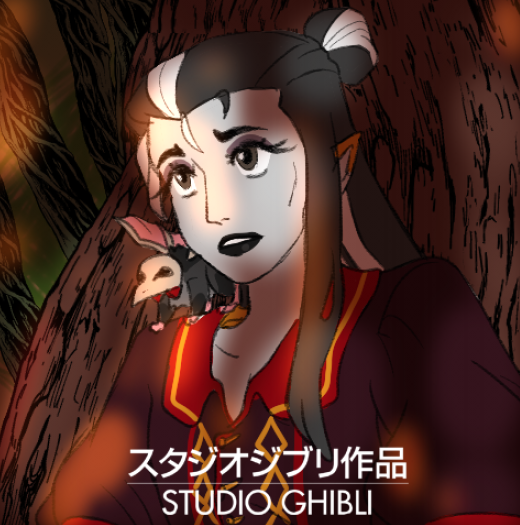 lesbeangimli's tweet photo. this caused me insane whiplash due to the wild swing between styles. literally who made this. who decided this. its funny. (ghibli bg made by me!) https://t.co/9qMODW7zot