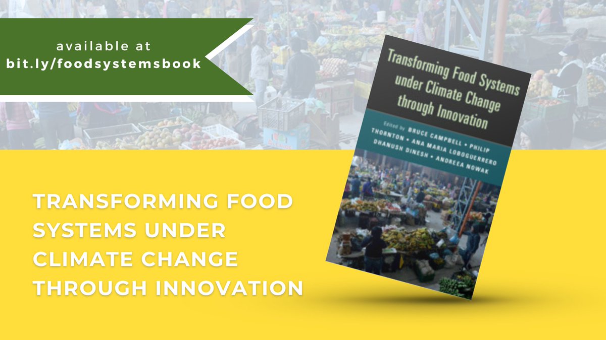 📖Check out chapter 9 in "Transforming Food Systems Under Climate Change through Innovation"

Expansion of Plant-Based Meat &amp; Impacts on Climate &amp; Food Security 🥩👉🫘

Find the book here👉doi.org/10.1017/978100…

#OpenAccess #ClimateChange #CCAFS #FoodSystems #plantbased