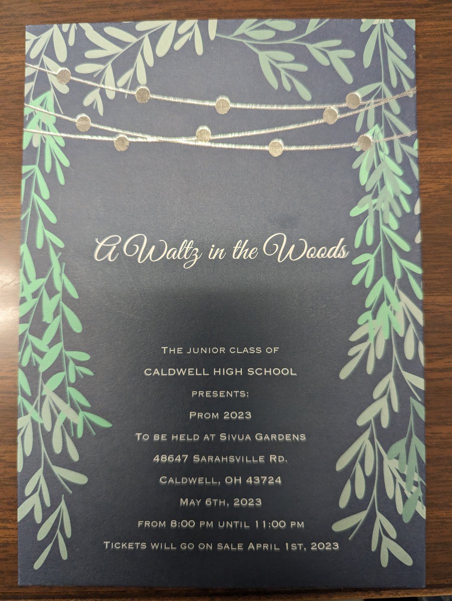 MrsWellsCHS's tweet photo. Prom info!! https://t.co/4aemcYWy49