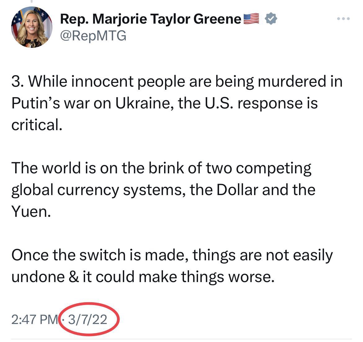 Former Congresswoman Marjorie Taylor Greene🇺🇸 tweet media
