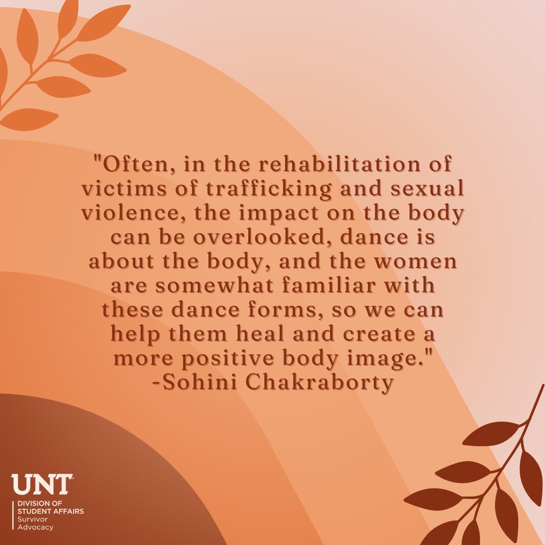 The next person we’re featuring for women’s history month is Sohini Chakraborty! She uses dance movement therapy as a tool for healing and prevents trafficking through educating her local community.