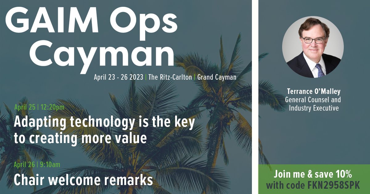 Looking forward to this.  Another great <a href="/GAIMOps/">GAIM Ops</a> Cayman conference.