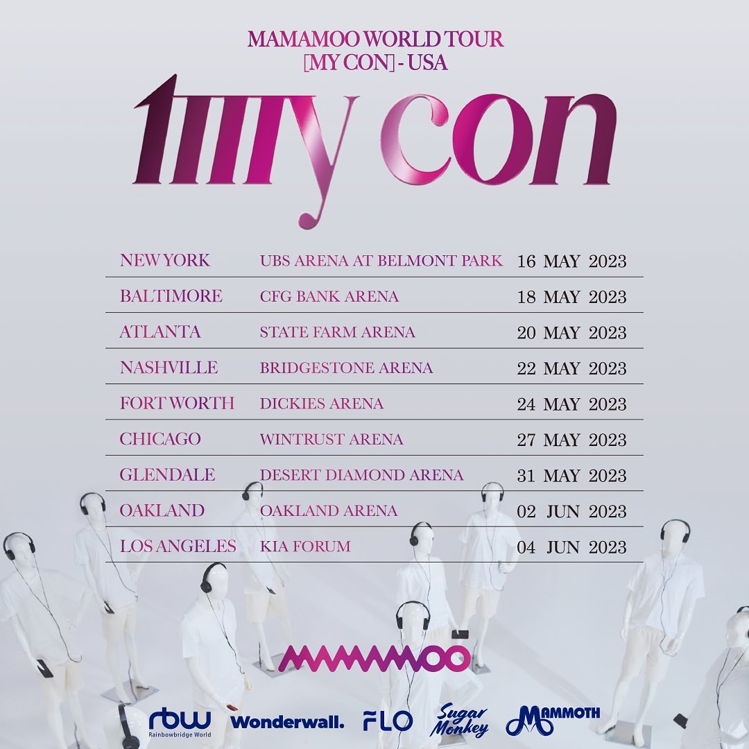 lunaestreIIad0s's tweet photo. MAMAMOO WORLD TOUR [MY CON] - USA 
Venue Capacity (For concerts)

NEW YORK - 17,250
BALTIMORE - 14,000
ATLANTA - 15,590
NASHVILLE - 18,500
FORTWORTH - 14,000
CHICAGO - 10,387
GLENDALE - 18,300
OAKLAND - 19,596
LOS ANGELES - 17,505

#MAMAMOO #마마무
@RBW_MAMAMOO https://t.co/tyAVOMyOfl