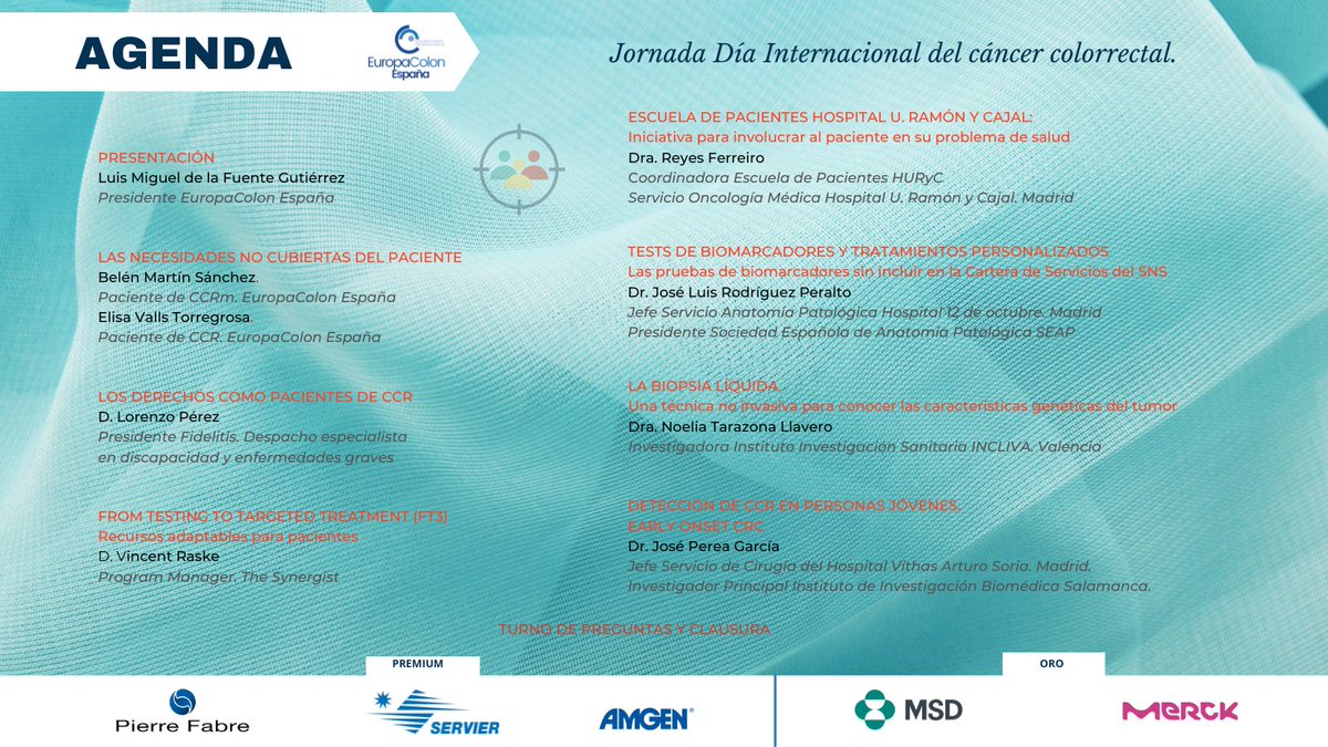 europacolon_es's tweet image. 👉 EVENTO | El próximo miércoles  29 de marzo de 17:30h a 19:30h tendrá lugar la Jornada del Día del Cáncer Colorrectal, ¡os invitamos a participar! ☺️ 

El evento tendrá lugar en Caixaforum Madrid.

✅ Podéis inscribiros en este enlace: bit.ly/3LOpOh5