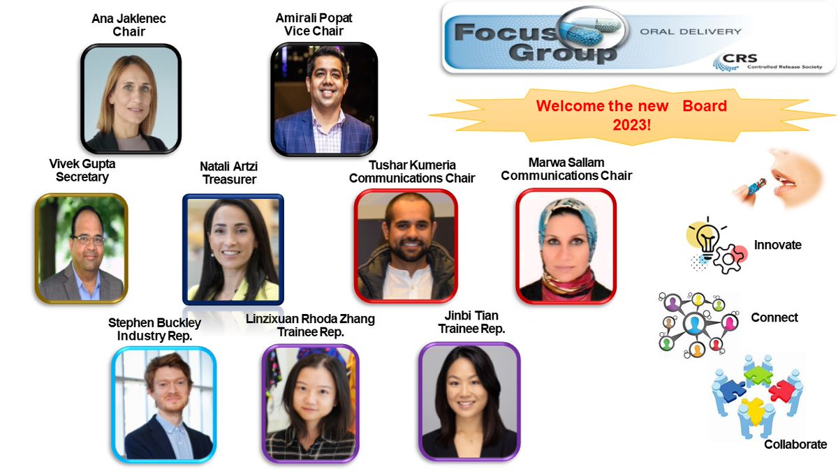 CRS Oral Delivery Focus Group (@crs_fg_oral) on Twitter photo Delighted to announce our new board members #oral delivery FG <a href="/CRSScience/">Controlled Release Society</a>. Stay tuned for what we have in store! Delighted to announce our new board members #oral delivery FG <a href="/CRSScience/">Controlled Release Society</a>. Stay tuned for what we have in store!