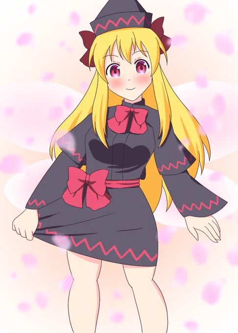 桜が満開になりました!今回はリリーブラックですー!#リリーブラック #東方project #東方 #touhou 