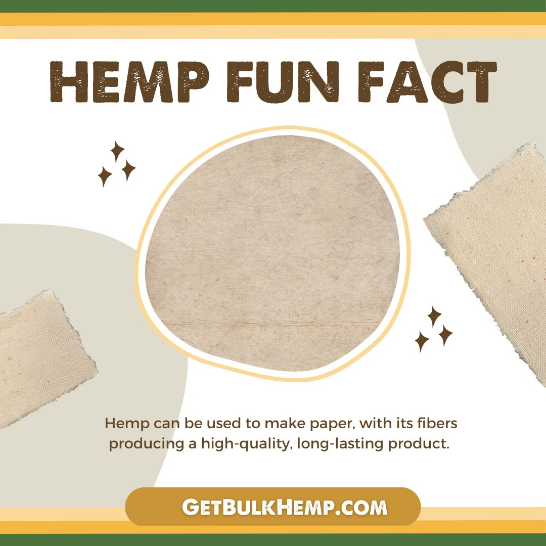 bulkhemp's tweet photo. Hemp can be used to make paper, with its fibers producing high-quality, long-lasting paper products.
#hemp #industrialhemp #paper #hemppaper #quality #hempfact #hempeducation #ecofriendly #sustainable #recycle #biodegradable https://t.co/X6YFaXmoIp