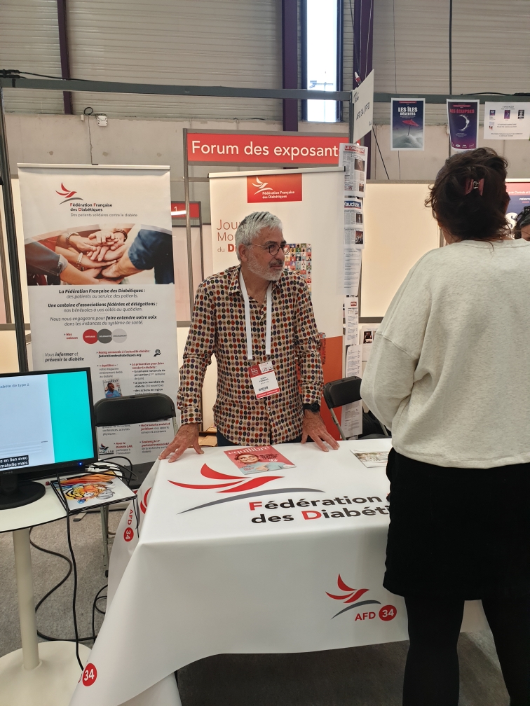 FedeDiabete's tweet photo. #CongresSFD :👋 Les bénévoles de la Fédération Française des Diabétiques vous attendent sur le stand de l'association de #Montpellier-l'AFD34 ! #SFD2023 https://t.co/saOBvIQ7ib