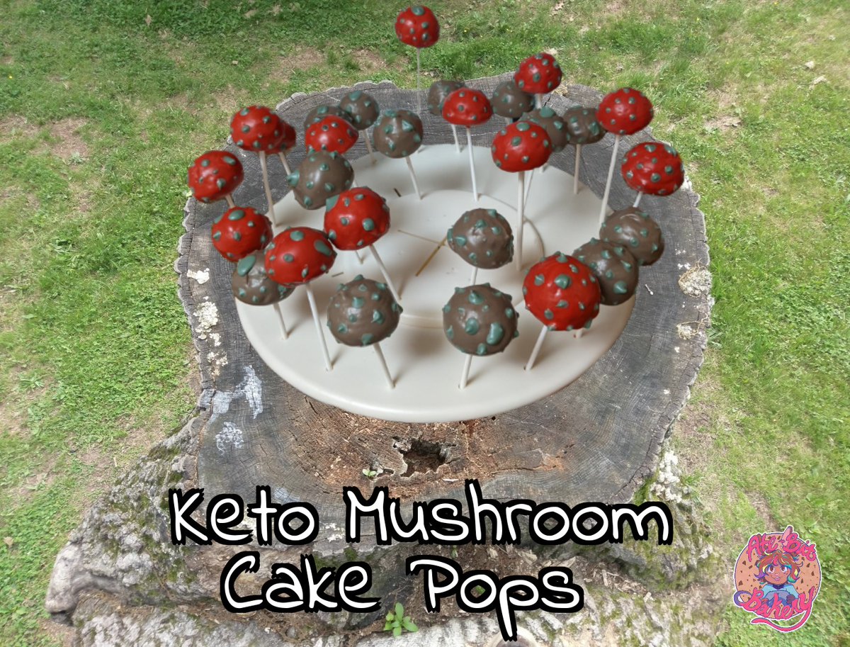BakeryAte's tweet photo. It's been a while since I've shared something from my kitchen, but I'm pleased to show y'all my Keto Mushroom Cake Pops. 
I really enjoy working with dietary and allergy restrictions, and am grateful for the opportunity to make these keto friendly fun-gi goodies. ^y^
#cakepops https://t.co/B2g9WnV01S