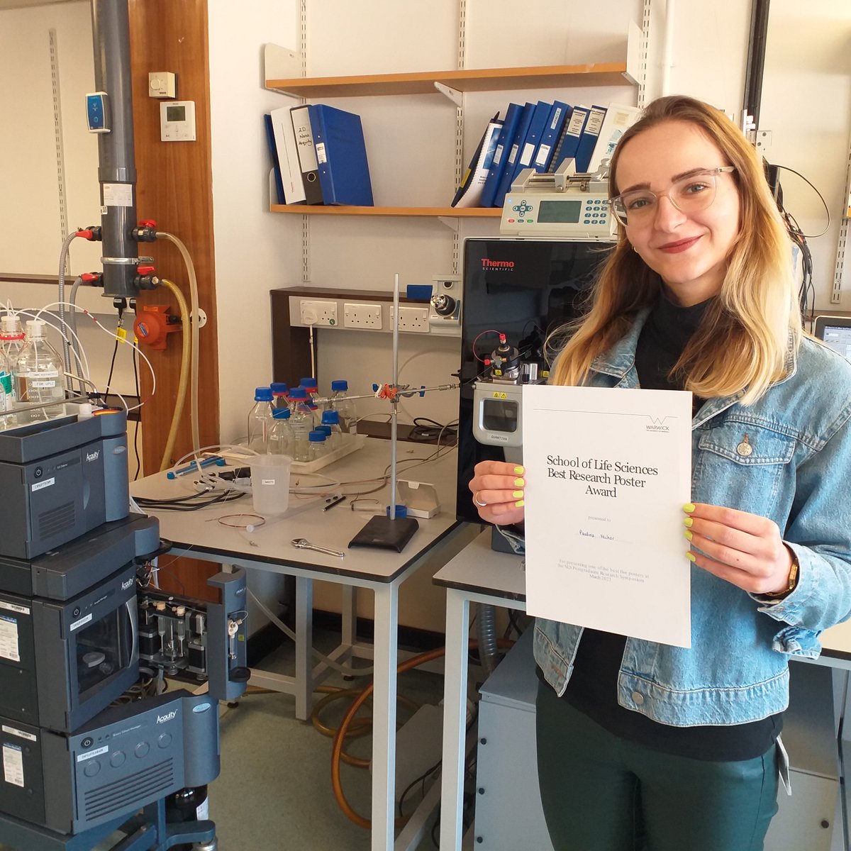 Congratulations to Paulina Michór <a href="/Paulina_Michor/">Paulina Michór</a>  for winning best poster prize at the University of Warwick School of Life Sciences postgraduate symposium 2023 👍
