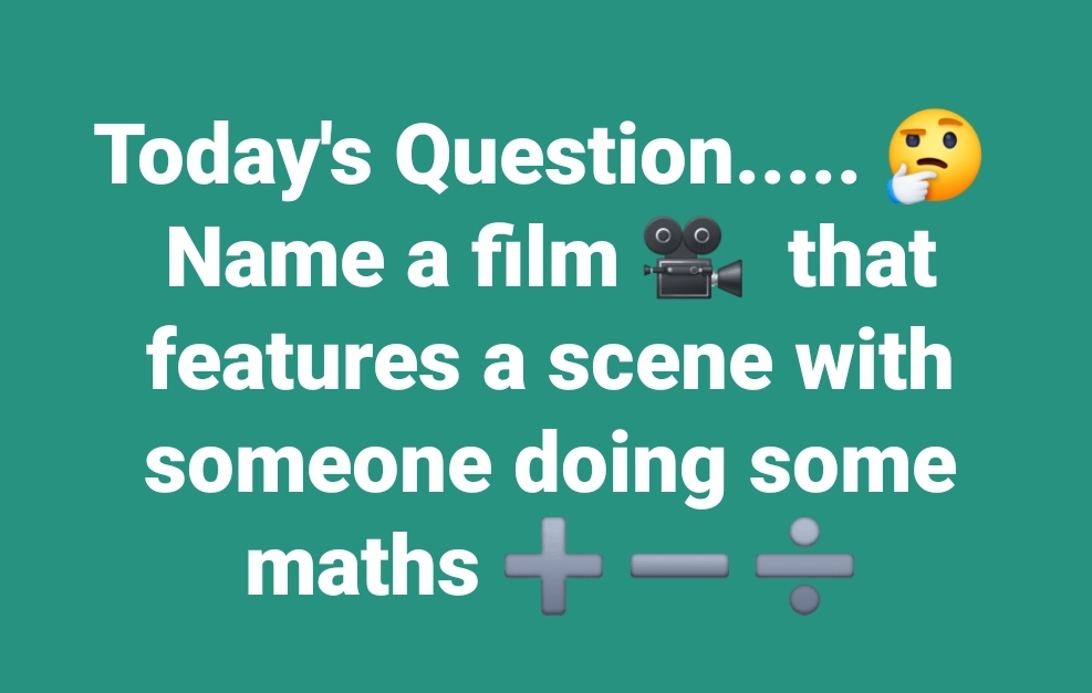 Today (Mar 23rd) in the U.S  🇺🇸  is #WorldMathsDay 
A day that helps celebrate the world's largest online maths event, 'Mathletics'. Students log on globally and compete against peers over a number of mathematical questions ➕➖➗✖️
#QuirkyFilmQuestion #FilmTwitter 📽️🎬