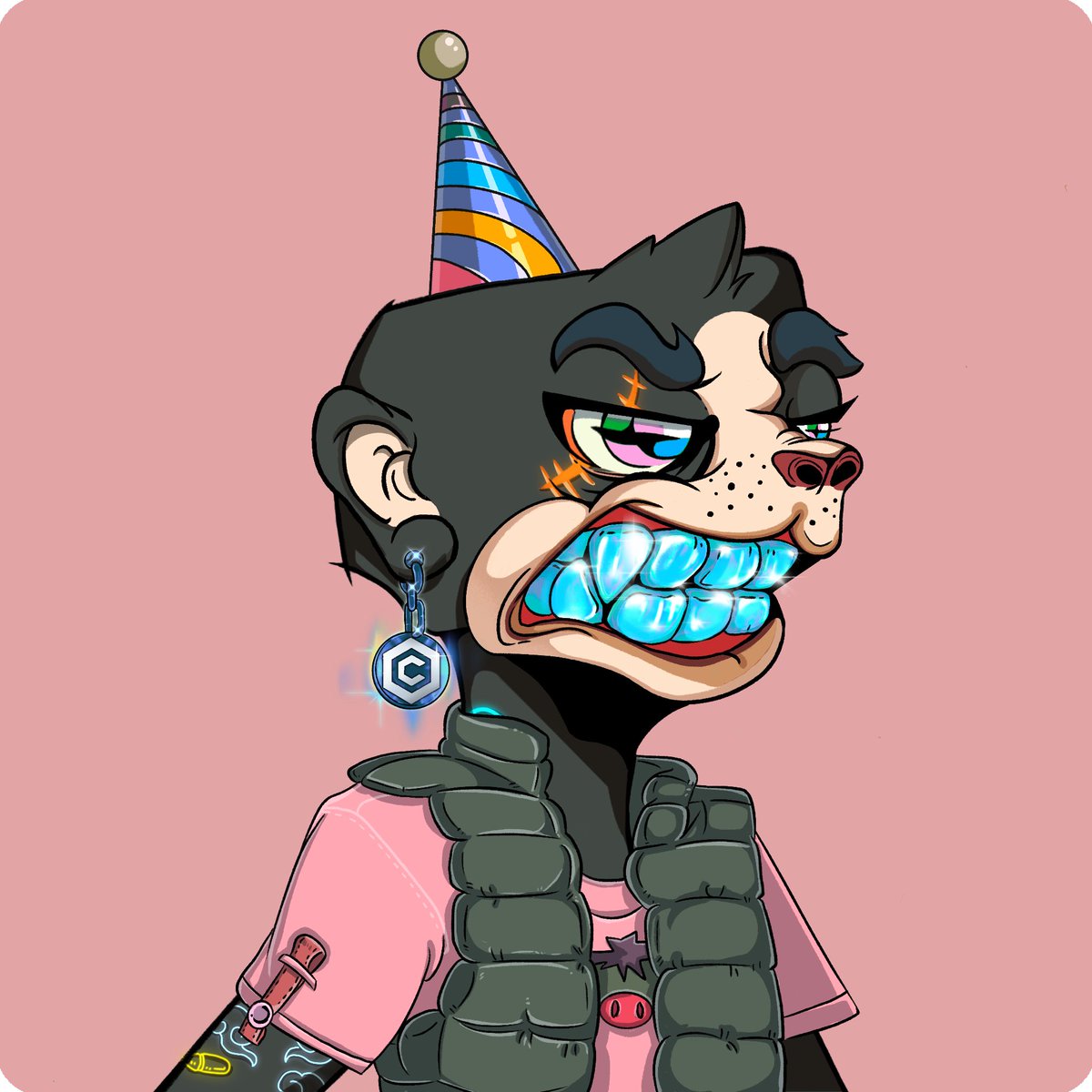 New Kat with birthday kap and diamond grill , let’s croooooo #mad4life <a href="/MadMeerkatNFT/">Mad Meerkat Burrow | Mad Merge Live</a> #madmeerkat #cro #cronos #crofam