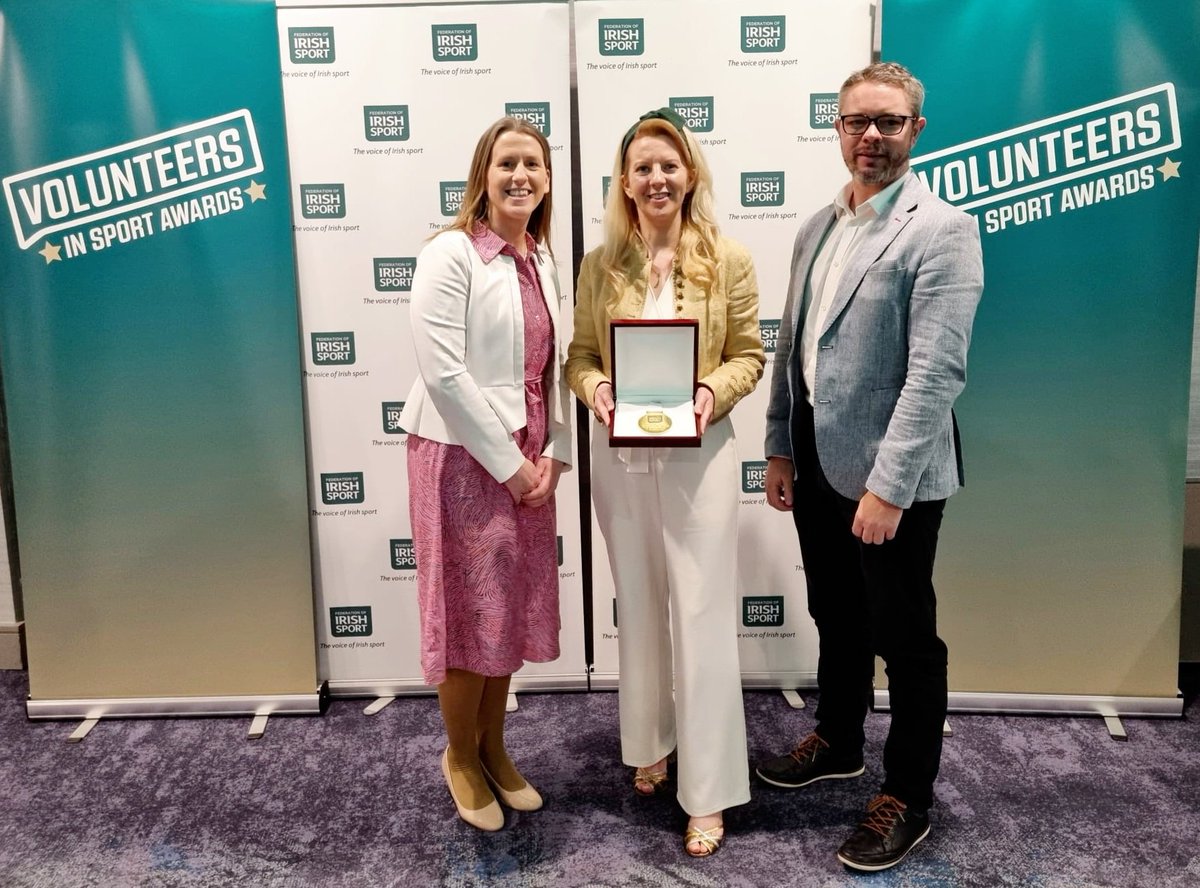KnightsConquest's tweet image. Golden Girl...
Fresh off the back of @Failte_Ireland 3 day #Meitheal2023 K&amp;amp;C manager, Déirdre was straight to @CrownePlazaBlan to accept her FI Volunteer in Sport Award 🥇 Congrats