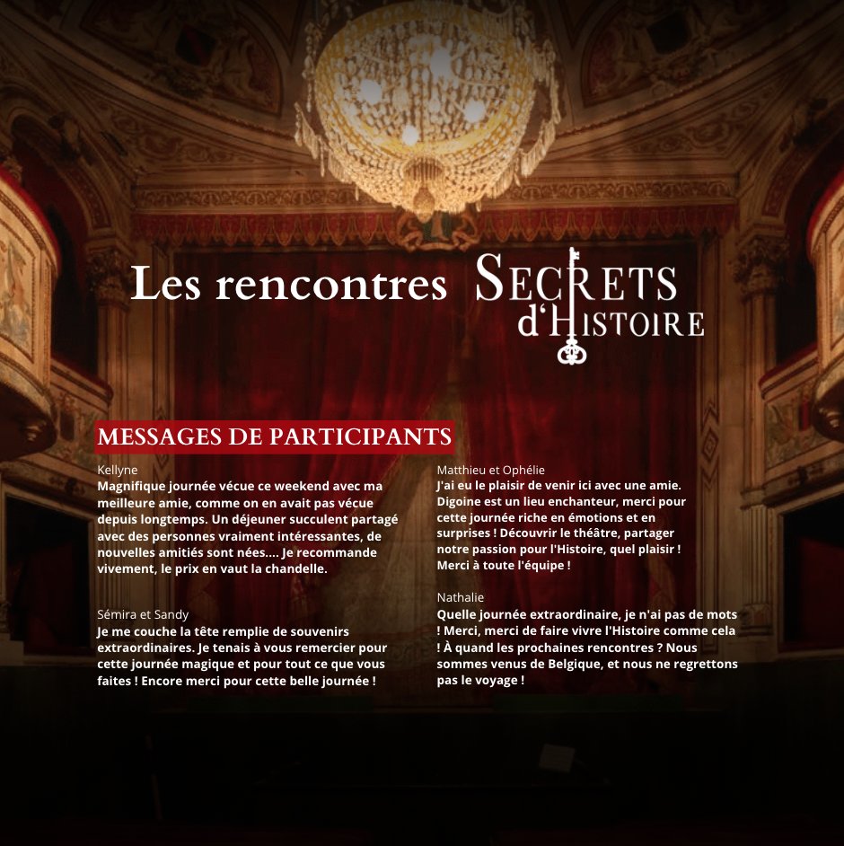 secretshistoire's tweet photo. 𝗗𝗘𝗖𝗢𝗨𝗩𝗘𝗥𝗧𝗘 🤩 C'est au château de Digoine, en Bourgogne, que Secrets d'Histoire vous donne rendez-vous ce week-end pour les rencontres Secrets d'Histoire !

 Infos sur https://t.co/a7zSaeuwfw

👉 Profitez de 40€ de réduction, entrez le code promo SDH40 lors du paiement https://t.co/2f5cdMnaSg
